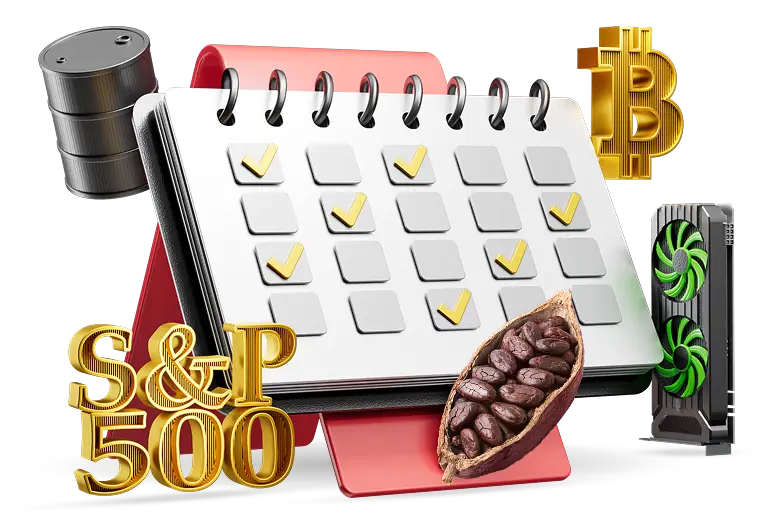 Financial market events calendar trading schedule illustration