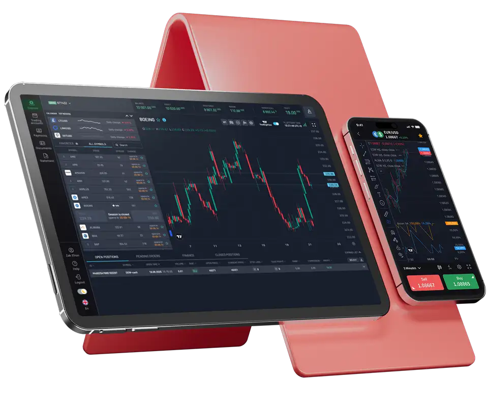 Axwel mobile trading app interface on smartphone screen